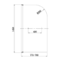 Freestanding Shower Bath Single Ended Left Hand Corner with Black Bath Screen and Towel Rail 1650 x 780mm - Faro