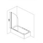 Freestanding Shower Bath Single Ended Left Hand Corner with Chrome Bath Screen 1650 x 780mm - Faro