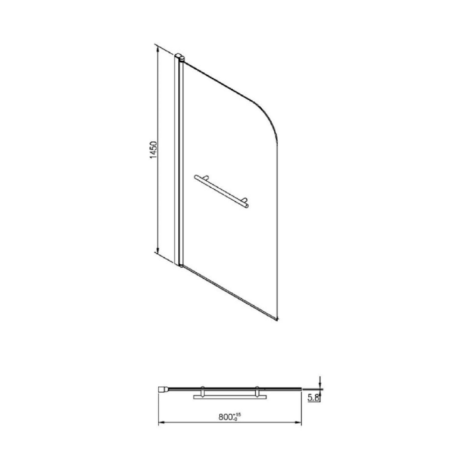 Freestanding Shower Bath Single Ended Left Hand Corner with Chrome Bath Screen 1650 x 780mm - Faro