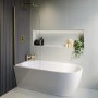 Freestanding Shower Bath Single Ended Left Hand Corner & Brushed Brass Screen 1650 x780 mm - Faro