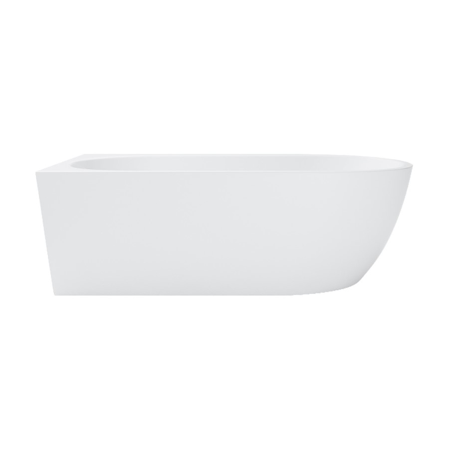 Freestanding Shower Bath Single Ended Left Hand Corner & Brushed Brass Screen 1650 x780 mm - Faro