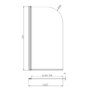 Freestanding Shower Bath Single Ended Left Hand Corner & Brushed Brass Screen 1650 x780 mm - Faro