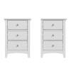 Pair of Fenton 3 Drawer Bedside Tables in Light Grey