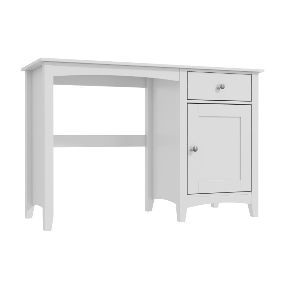 Fenton 1 Drawer 1 Door Desk in Light Grey with Hutch