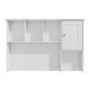 Fenton 1 Drawer 1 Door Desk in Light Grey with Hutch