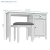 Fenton 1 Drawer 1 Door Desk in Light Grey with Hutch