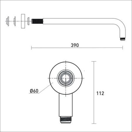 Bristan Stainless Steel Slimline 200mm Round Fixed Head and Wall Arm 