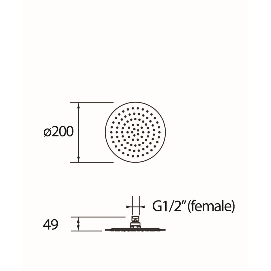 Bristan Stainless Steel Slimline 200mm Round Fixed Head and Wall Arm 