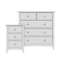 Grey Bedside Table and Chest of Drawers Set - Finch