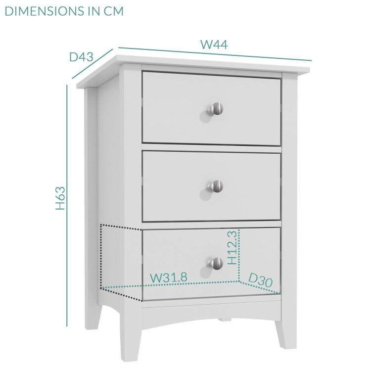 Grey Bedside Table and Chest of Drawers Set - Finch