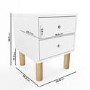 Kids White Bedside Table and Chest of Drawers Set - Juni