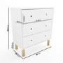 Kids White Bedside Table and Chest of Drawers Set - Juni