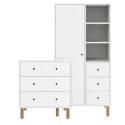BUN/FLN002/84946 Kids White Chest of Drawers and Wardrobe Set - Juni 