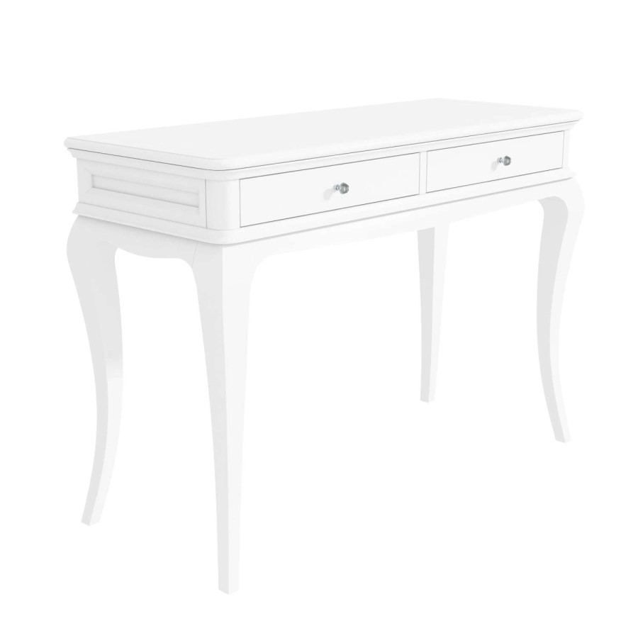 White Home Office Desk with Crystal Handles - Florentine Range