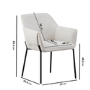 Set of 4 Cream Fabric Dining Chairs with Folding Arm Detail - Fiona