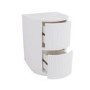 White Ribbed Office Desk and File Cabinet Set - Finn