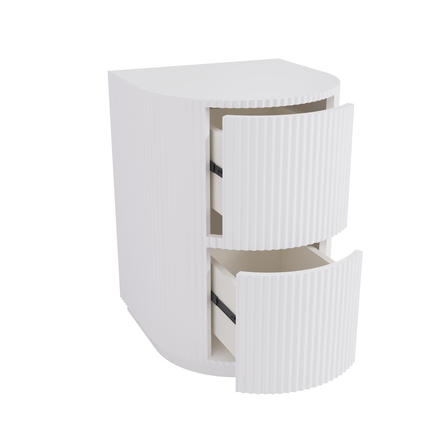 White Ribbed Desk White Ribbed Office Desk and File Cabinet Set - Finn - Furniture123