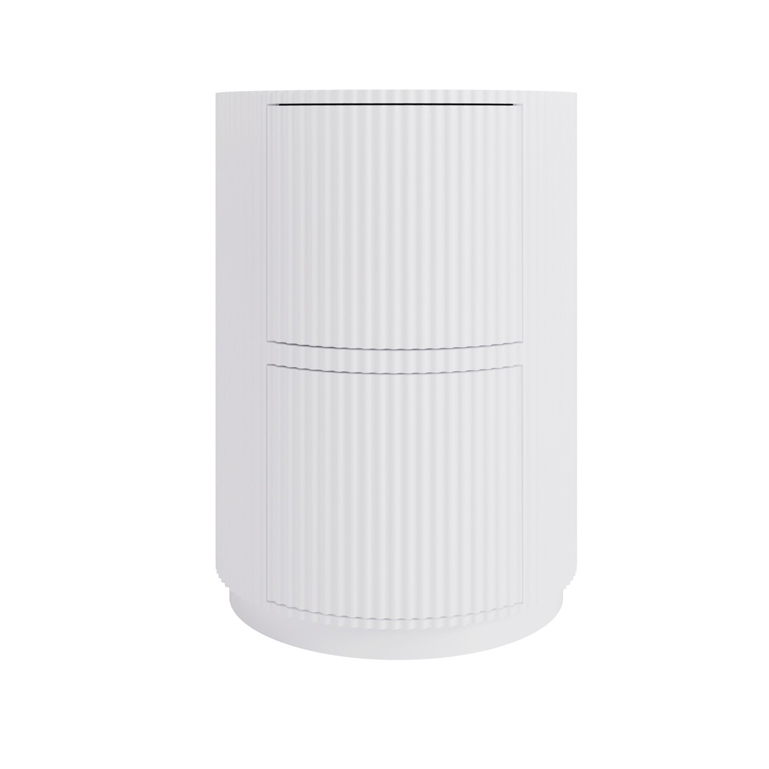 White Ribbed Office Desk and File Cabinet Set - Finn - Furniture123