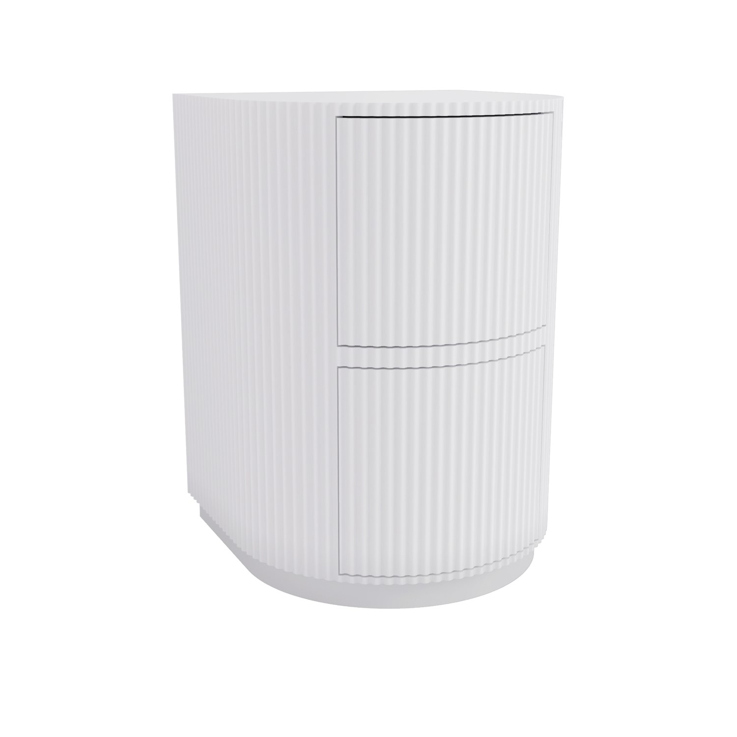 White Ribbed Desk White Ribbed Office Desk and File Cabinet Set - Finn - Furniture123