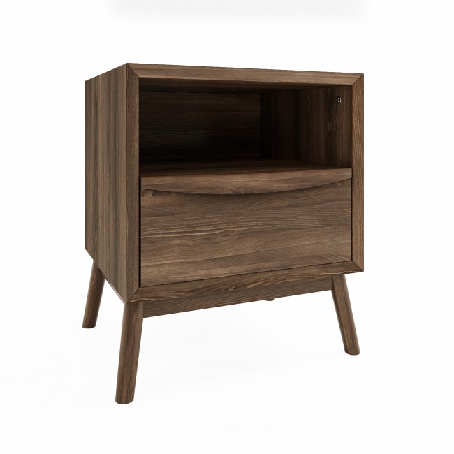 Walnut Pair of Bedside Tables - Frances