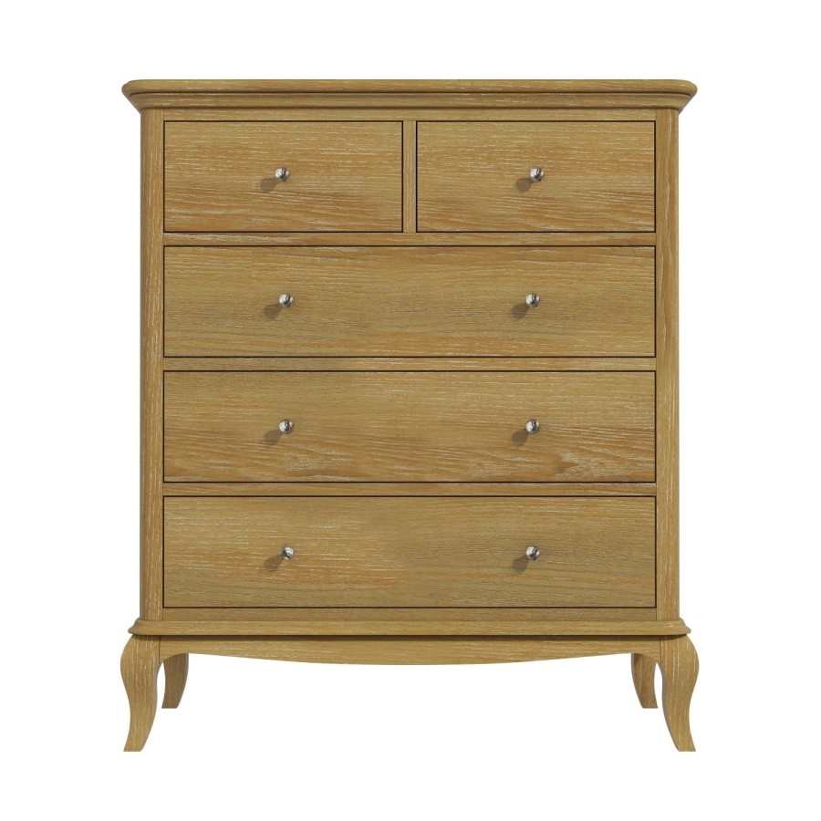 Fonteyn 2+3 Solid Oak Chest of Drawers - French Style