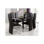 Julian Bowen Tempo Modern Rectangle Dining Table with Black Glass Top - Seats 4-6