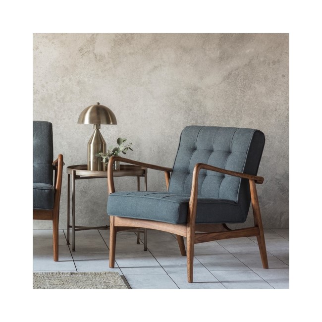 Dark Grey Fabric Accent Chair - Humber - Caspian House