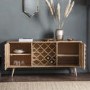 Gallery Tuscany Wine Rack Sideboard in Solid Wood with Bunrt Wax Finish