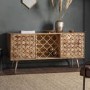 Gallery Tuscany Wine Rack Sideboard in Solid Wood with Bunrt Wax Finish