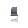 Extendable Concrete Round Dining Table & 4 Grey Faux Leather Chairs