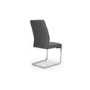 Extendable Concrete Round Dining Table & 4 Grey Faux Leather Chairs
