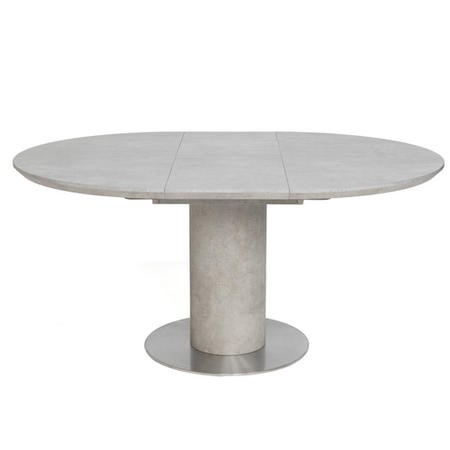Extendable Round Dining Table 4 Cream, Round Leather Dining Table