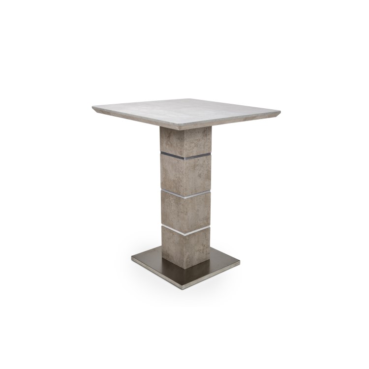 Grey Bar Table with 2 Grey Faux Leather Bar Stools 