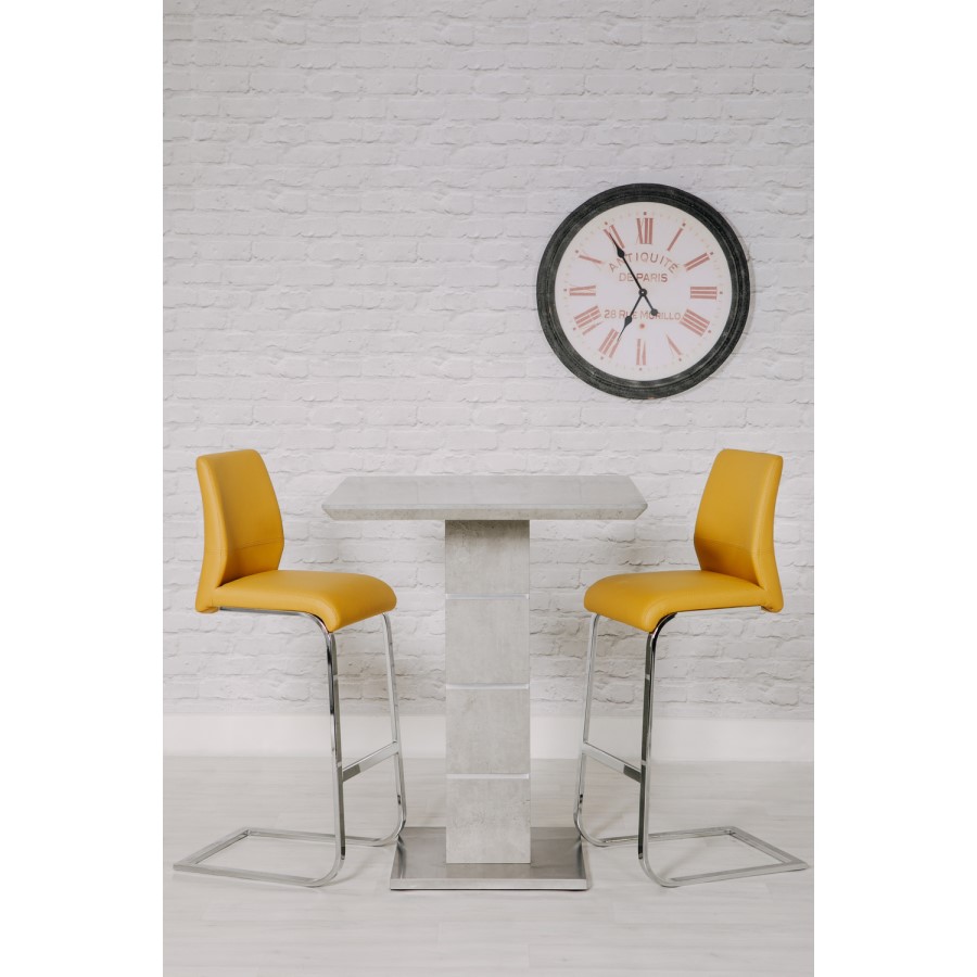 Bar Table in Grey Concrete Effect - Etan