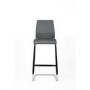 Grey Bar Table with 2 Grey Faux Leather Bar Stools 