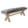 Smoked Oak Dining Bench with Grey Cushion