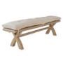 Smoked Oak Dining Bench with Cream Cushion