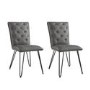 Chevron Dining Table & 4 Grey Dining Chairs with Hairpin Legs