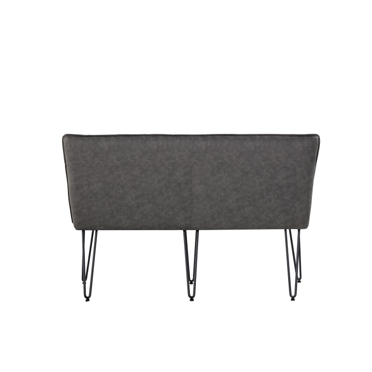 Grey Corner Dining Bench Set - Studded Back