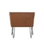 Large Tan Leather Corner Dining Bench with Back - Wickerman