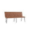 GRADE A1 - Tan Dining Bench with Studded Back