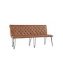 Large Tan Dining Bench with Studded Back