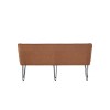 Large Tan Leather Corner Dining Bench with Back - Wickerman