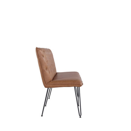 Large Tan Leather Corner Dining Bench with Back - Wickerman