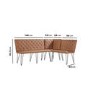 Tan Leather Corner Dining Bench with Back - Wickerman