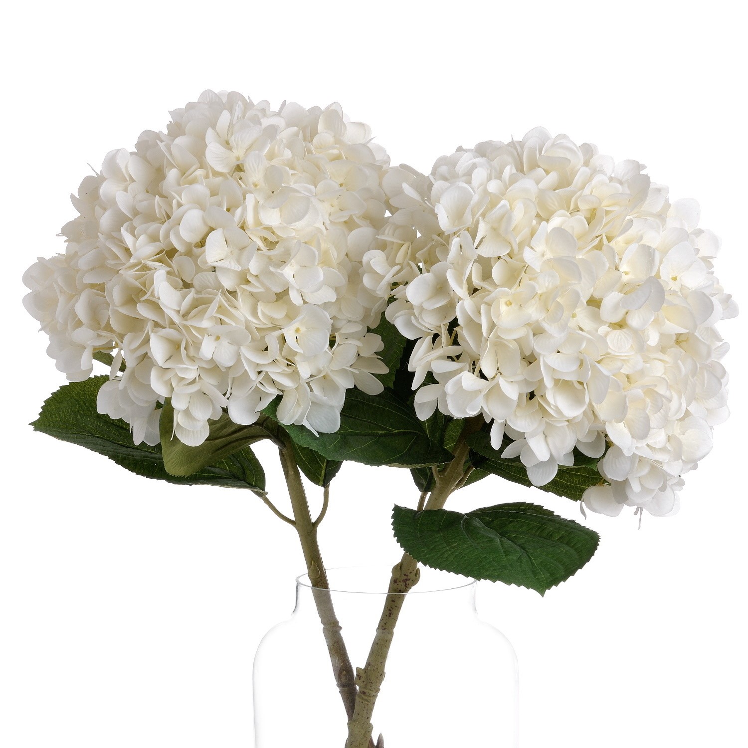 Set of 3 Artificial White Hydrangea Stems Furniture123
