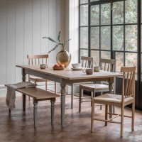 Oak Extendable Dining Table Set with 4 Oak Chairs & 1 Bench - Seats 6 - Eton
