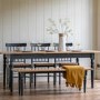 Navy Oak Extendable Dining Table Set with 4 Navy Oak Chairs & 1 Bench - Seats 6 - Eton