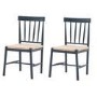 Navy Oak Extendable Dining Table Set with 4 Navy Oak Chairs & 1 Bench - Seats 6 - Eton