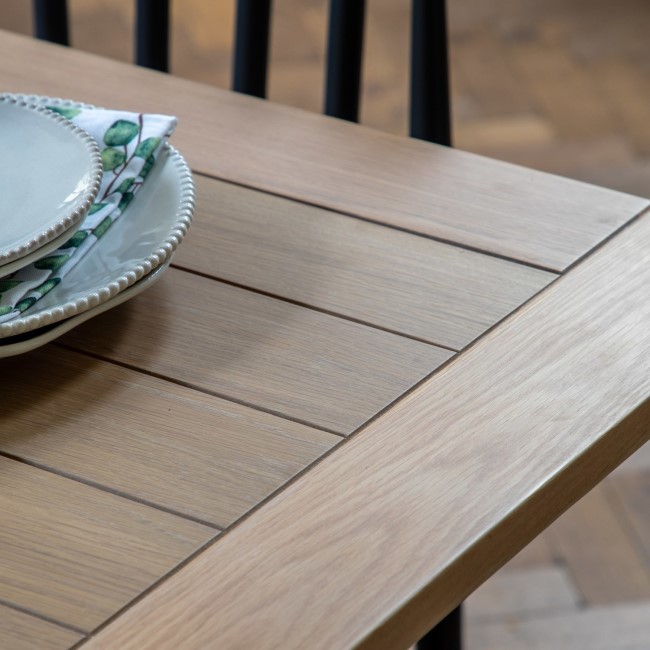 Navy Oak Trestle Dining Table Set with 2 Navy Oak Chairs & 1 Bench - Seats 4 - Eton